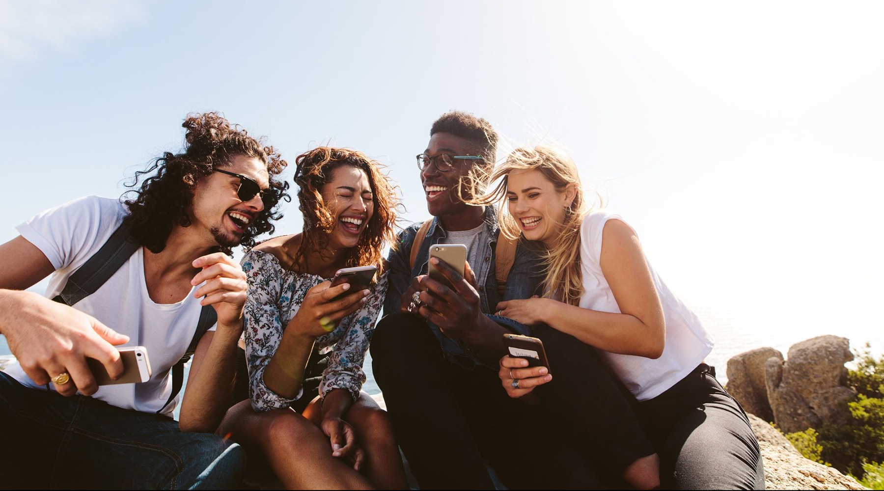 group of friends laughing